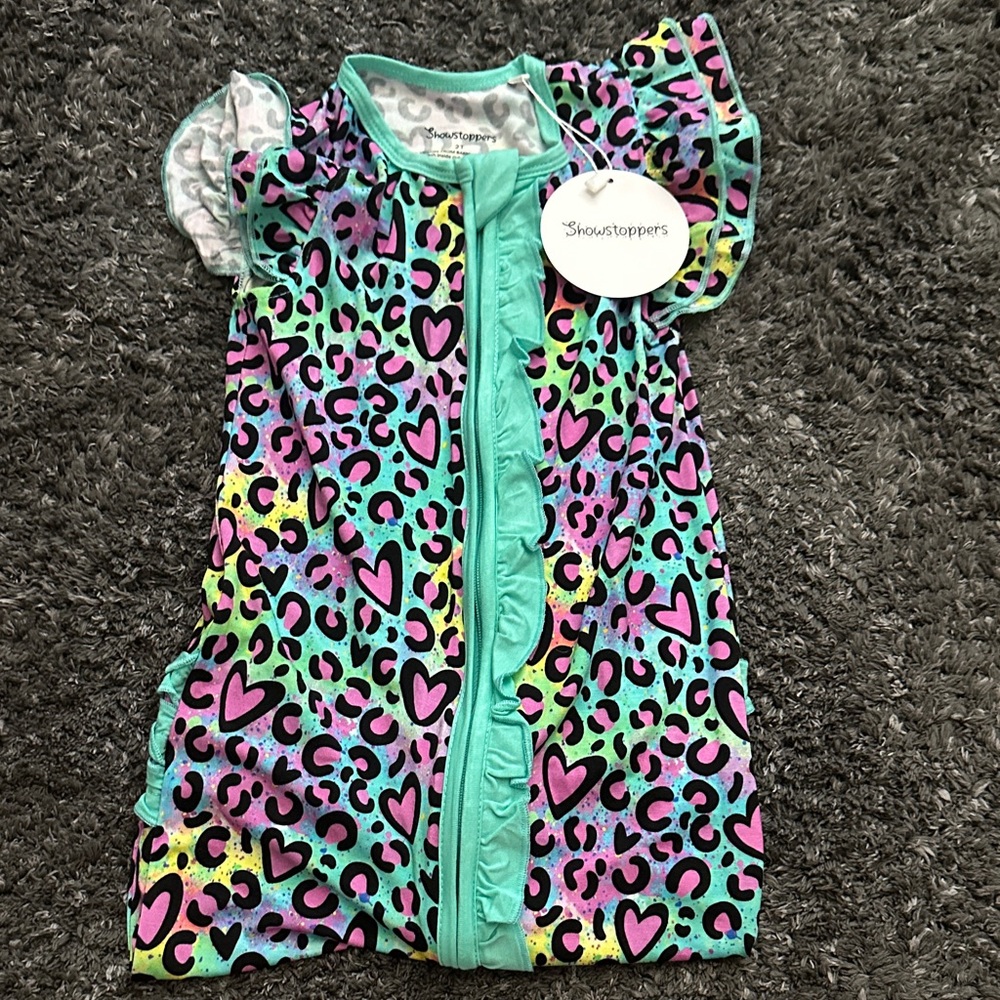 Showstoppers Lovely Leopard Print Romper 2T